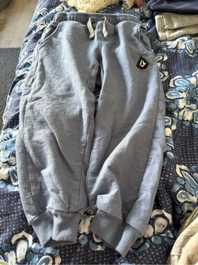 Volcom Blue-Gray Kids Jogger Sweatpants with Drawstring